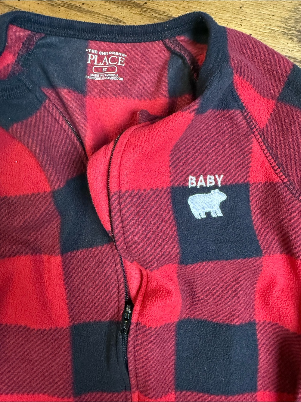 The Children's Place Red & Black Buffalo Plaid Fleece Zip-Front Top